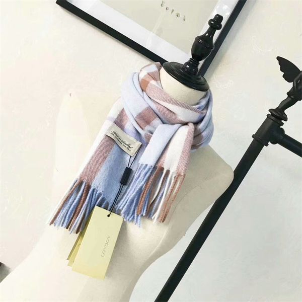 Checked cashmere scarf designer scarfs luxury Embroidered horse stripe shawl women&#039;s letter cashmere scarves Bib European and American