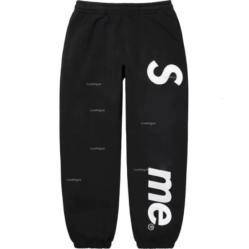 Mens Sweatpants Designer Pants Casual Pants American Street Brand Satin Applique High Quality Pants Women Tracksuits Fashion Pant Hip Hop Men Long P
