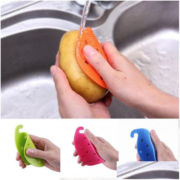Fruit Vegetable Tools Vegetable Tools Mti Functional Radish Cleaning Brushs Kitchen Easy To Clean Fruit Brush Colourf 1 15 Dhgarden Dh4Vv