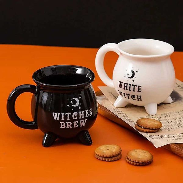 Creative Wihes Brew Wih Cadron Coffee g Black Ceramic Coffee Cups Halloween Tabletop Decoration For Halloween cupT250113