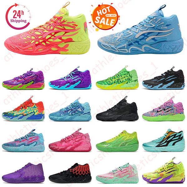 Moda Lamelo Ball Basketball Shoes Men Women Balls MB01 MB02 MB04 RICK E MORTY BEIGE RAINHA BLUE HIV