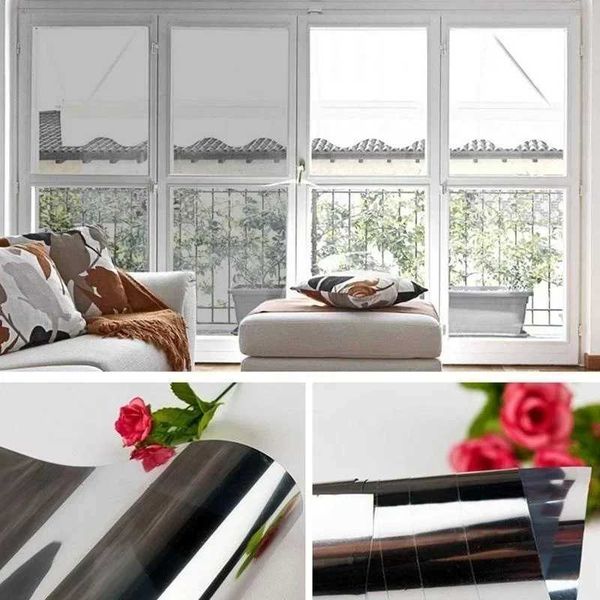 40-50-60cm Width One Way Mirror Privacy Reflection 15% Tint Window Film Mirror Insulation Stickers Solar Reflective (customizab) Y240810