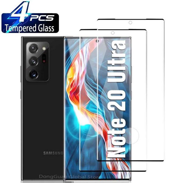 Cell Phone Screen Protectors For Samsung Galaxy Note 20 Ultra 5G2-4Pcs Curved Four Sides Glue Tempered Glass 9H Screen Protector J241114