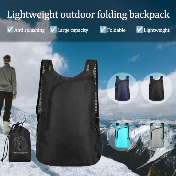 Outdoor Camping Foldable Ultra-Thin Waterproof Nylon Hiking Backpack, Ultra Lightweight Packable Cycg Backpack for Men and W