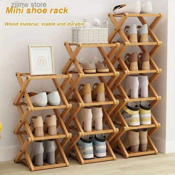 Storage Holders Rac 1 simple shoe bamboo multi indoor bedroom home use entrance storage rack saves space. Y240319