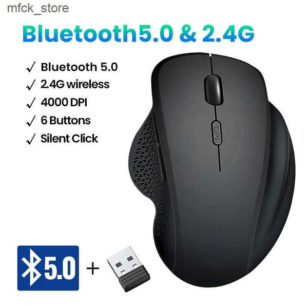 Wireless Rechargeable Bluetooth Mouse 1600DPI Silent Mice 2.4G USB Gaming Receiver for Mackbook PC Laptop Accessories J241220