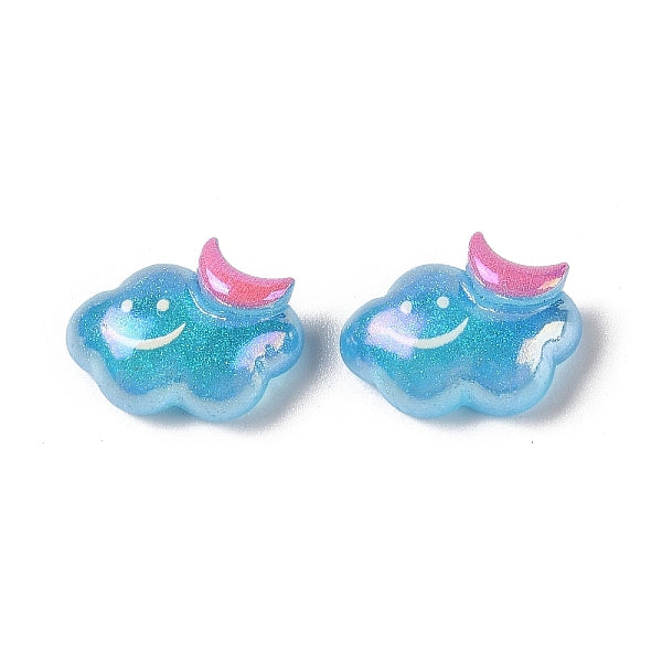 Cabochon in resina placcata glitter