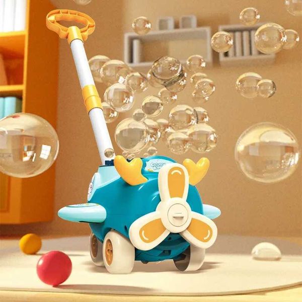 Childrens toy airplane trackless tram bubble machine automatic electric soap bubble pusher outdoor game childrens toy girls giftW240902