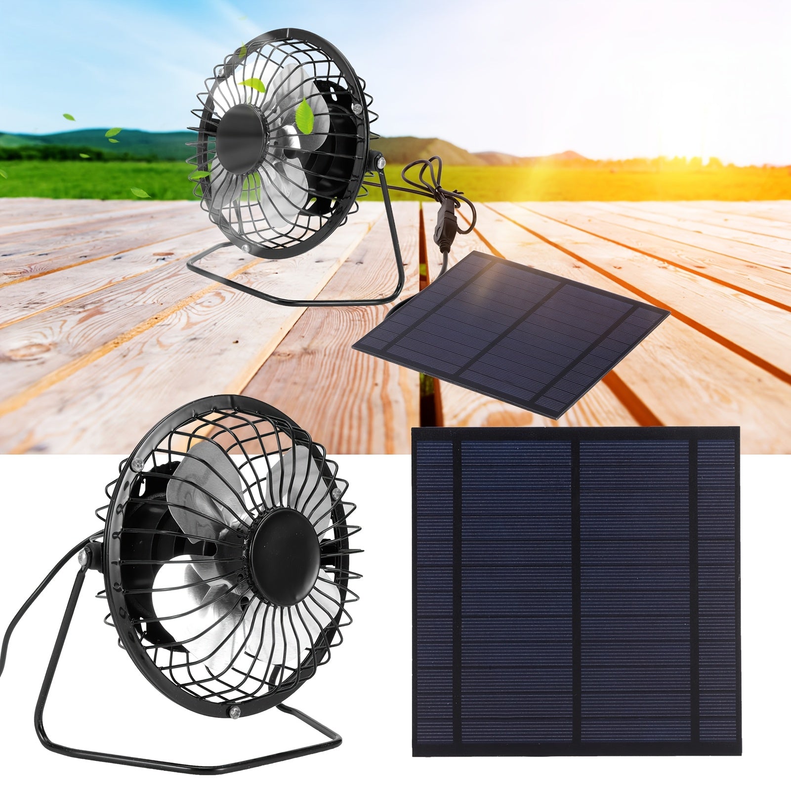 TEMU Solar Panel Fan Ventilation Fan Inch, Solar Powered Exhaust Fan Portable Ventilation Fan With Protective Net, 12v 100w Mini Ventilation Fan For