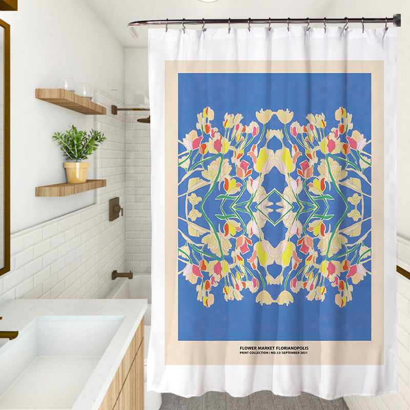 YL-37216 small fresh ins shower curtain bathroom bathroom blocking curtain hand-painted shower curtain wholesale