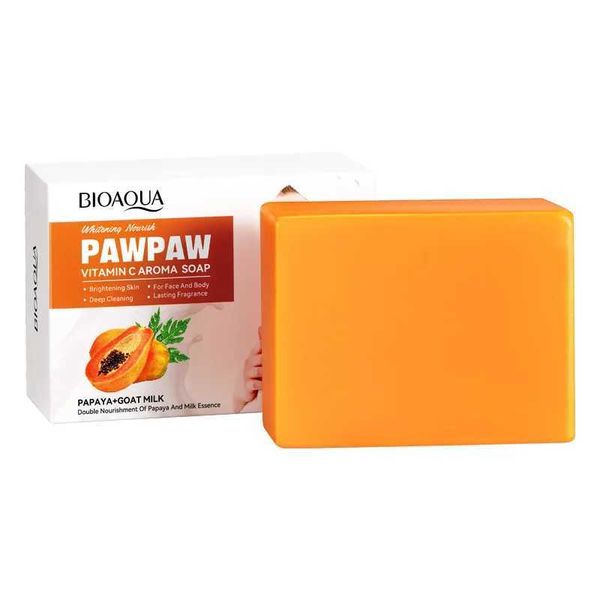 1Box Papaya Handmade Soap Vitamin C Facial and Bath Soaps Body Care Skin Deep Clean Skin Removal Products Body Brighten Y240910