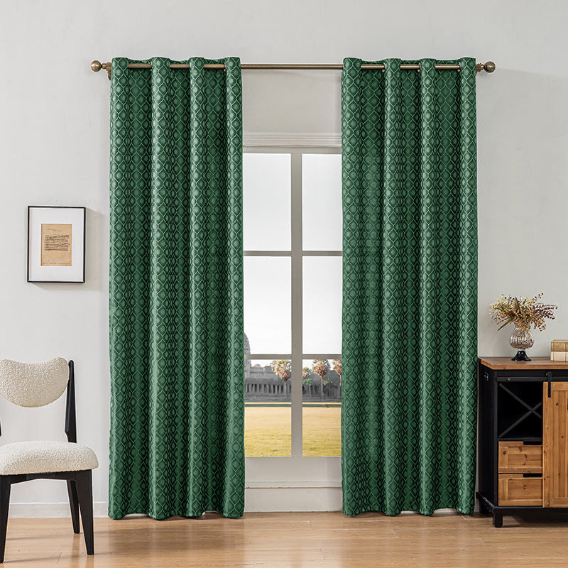 YL-36847 Thickened Double-sided Cotton and Linen Bedroom Curtain Fabric Soundproof Full Blackout Modern Simple Living Room Curtain Finished Product