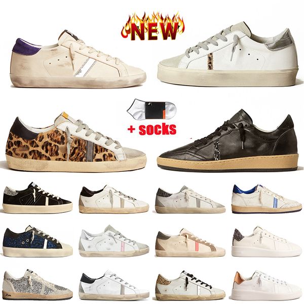 Luxury Men Men Men Designer Casual Superstar Ball Star Shoes Plataforma preta branca rosa azu