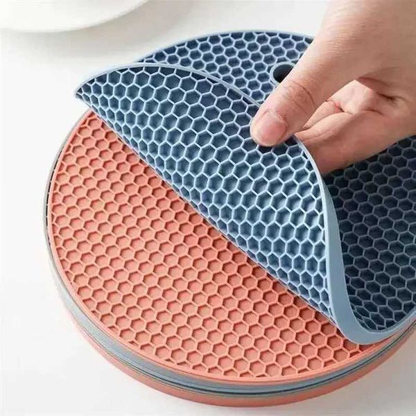 MTIFuncional Kitchen Silicone Tableware Tapete redonda Non Slip Resista ao calor Copases de copos de copos de panela Placemat ToolSt250117