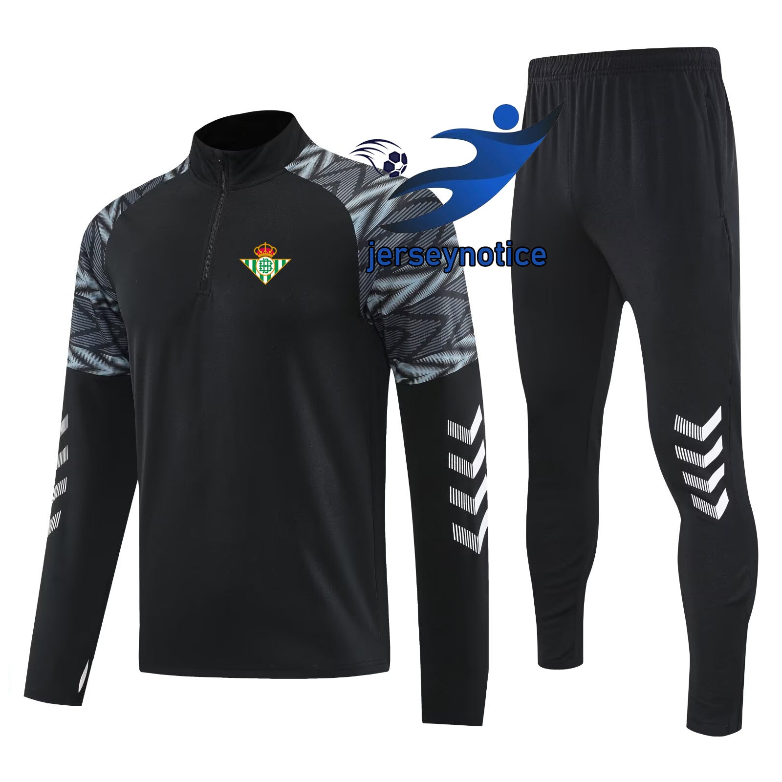 Betis Soccer tracksuits training jacket Kids Kit Outdoor semi zipper long sleeve Football Shirt Kit Jogging leisure sports jacket