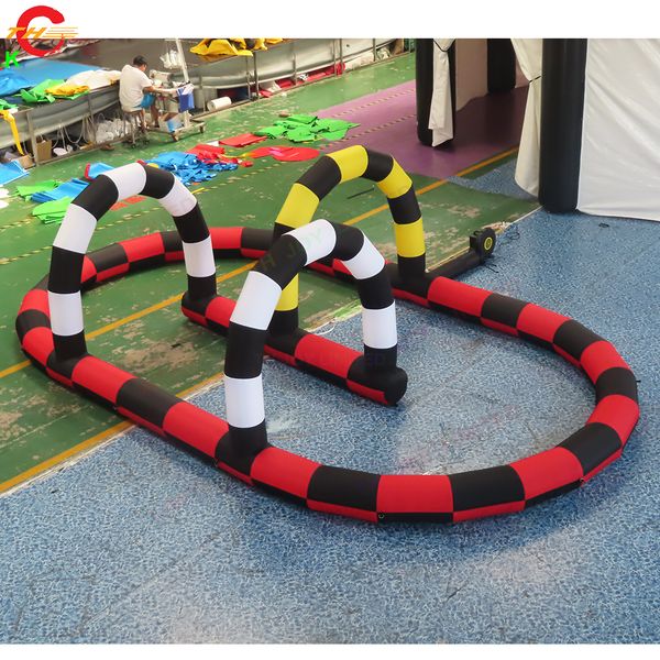 Free Ship Outdoor Activities 15x8m (50x26ft) With blower small kids Didi Car Swing cars Inflatable Race Track Game Toys for sale