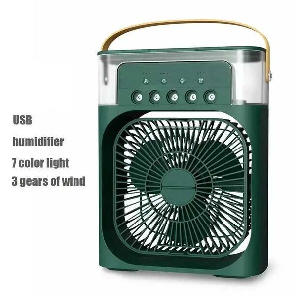 Portable Fan Air Conditioner USB Electric Fan LED Night Light Water Mist Fun 3-in-1 Home Air Humidifier B240817