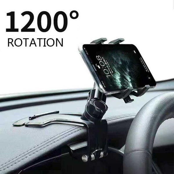 Cell Phone Mounts Holders 1200 Degree Universal Dashboard Car Phone Clip Rear View Mirror Sunshade Baffle Car Phone Holder Mobile Phone Moun