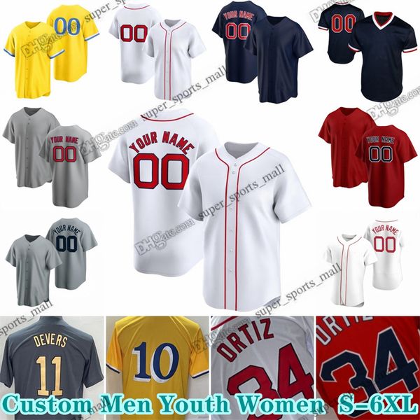 10 Trevor Story S-6XL Baseball Jersey 36 Triston Casas 17 Tyler ONeill 11 Rafael Devers Masataka Yoshida Brayan Bello Red Sox Ted Williams J