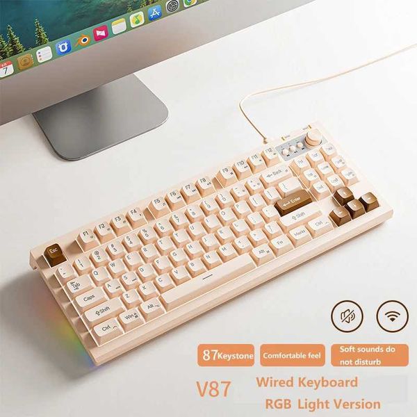 Wired Mechanical Keyboard Wireless Bluetooth Keyboard For PC Laptop Desktop RGB Gaming Wireless Keyboard For Windows Android iosM240715