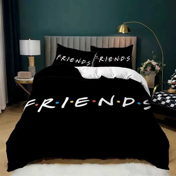 Friends TV Show Style Bedding Set for Bedding Linen Bedding Foldable Down Duvet Cover Quilt and Down Duvet Cover Y241231
