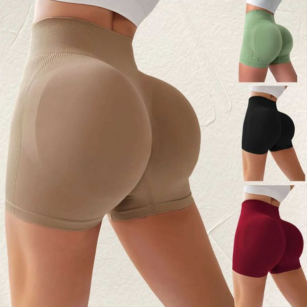Mulher ginástica de cintura alta Sexy Push Up Up Sportswear Yoga Roupas Ciclismo Cicling Fitn Seamss Shorts Gym Mujerxj250121