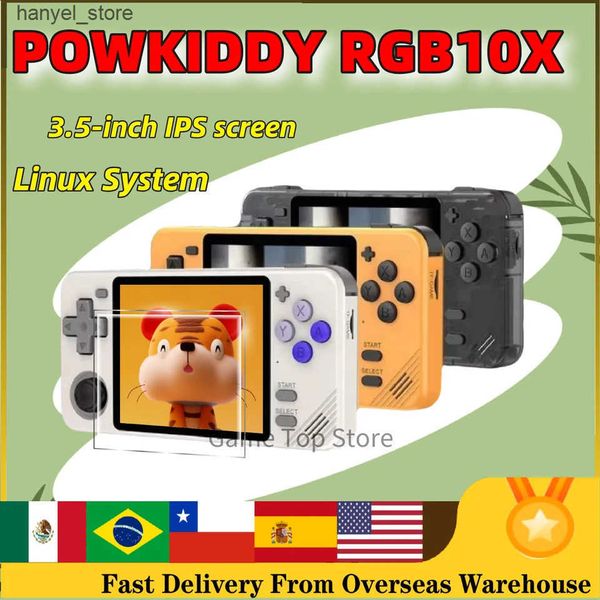 Portable Game Players POWKIDDY RGB10X handheld game console Ark OS OpendingLinux gaming RK3326 3.5-inch 4 3 screen portable video game conso