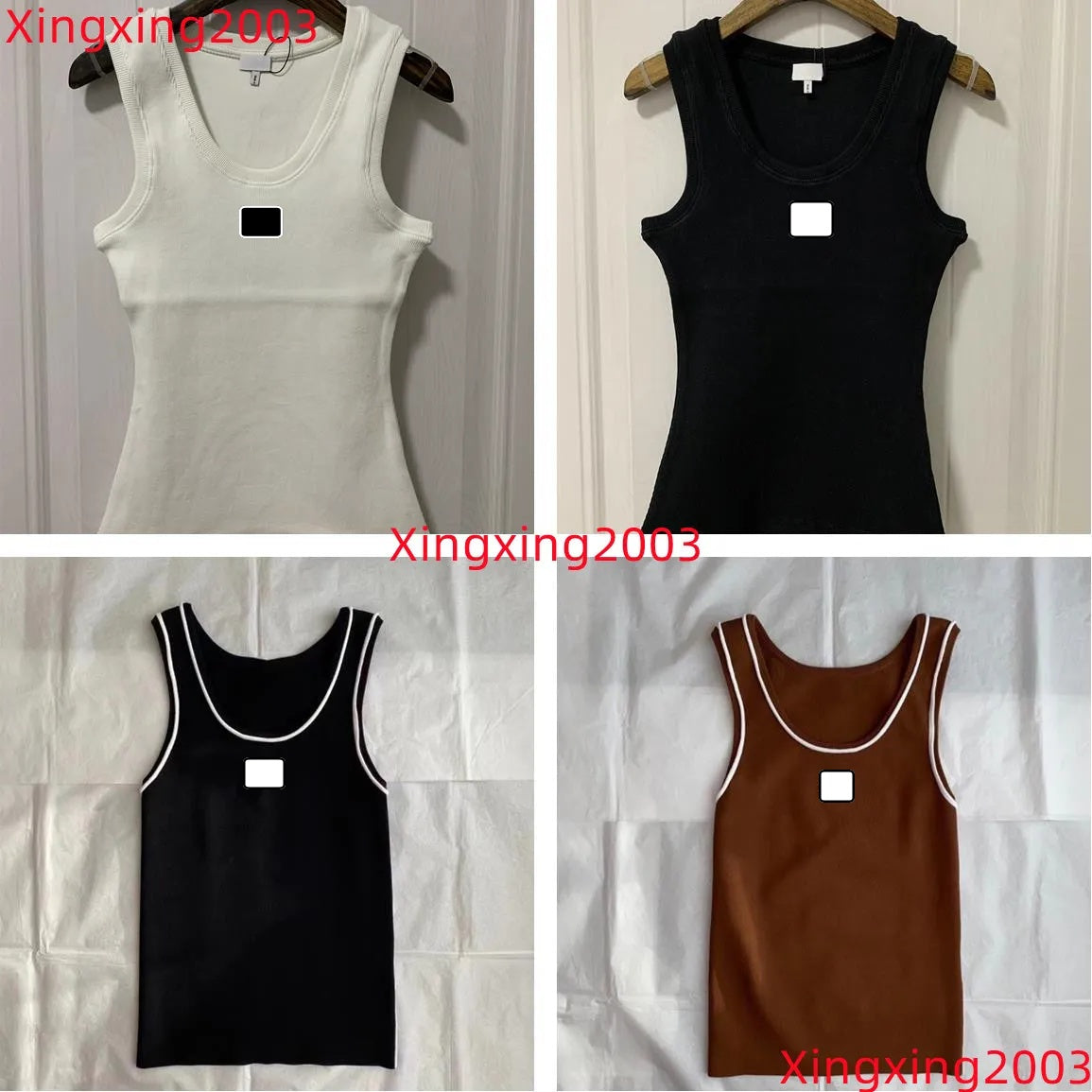 Cropped Tanks & Camis Designer Top T Shirts Women Knits Tee Knitted Sport Top Tank Tops Woman Vest Yoga Tees embroidered cotton-blend Mini outfits s