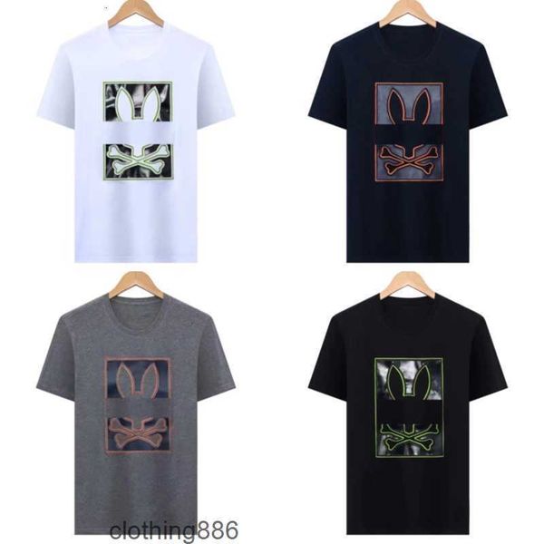 Designer Psyco Bunny Rabbit Men Casual t Shirt Shirts Business t Fashion Tees Summer Slim Skull Cotton Short Sleeve Psychological Dfw5