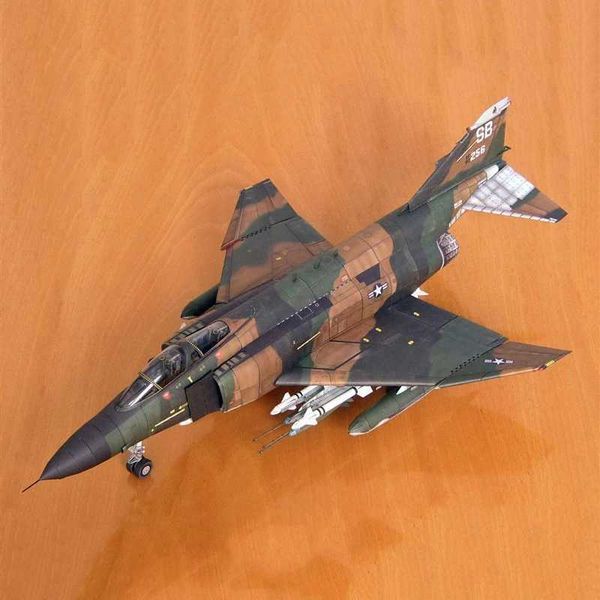 Architecture-DIY House 1 33 US F-4B Fighter Paper Model Aircraft Model Mig Killer Military Hobby Collection Jigsaw Puzzle Model Toys DIY Y24