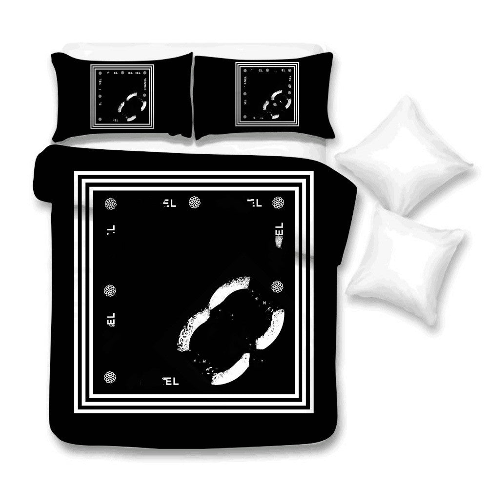 All-match 3d Digital Printed Quilt Cover Pillowcase Bedding Three-Piece Set Foreign Trade Wholesale