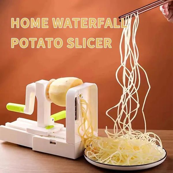 A Thousand Silk Potato MachineHand Carrot GraterMulti-functional Vegetable CutterHome Waterfall Potato Slicer 240531