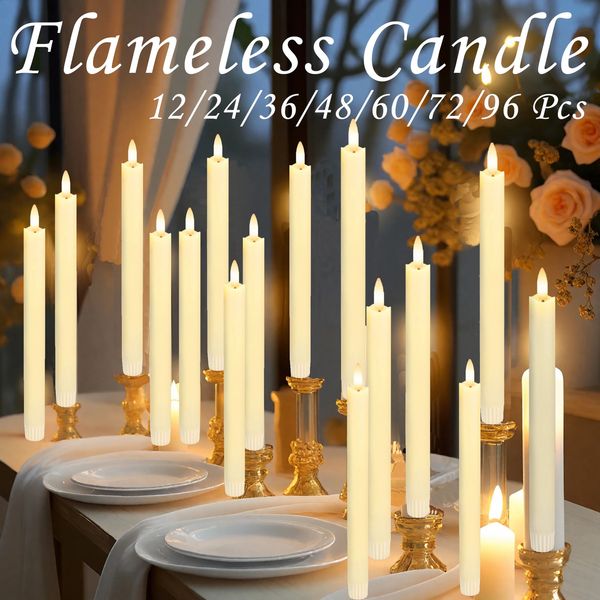 1296Pcs LED coneshaped candles for wedding decoration battery powered flameless holidayschurchesrestaurantspartieshomes 240905