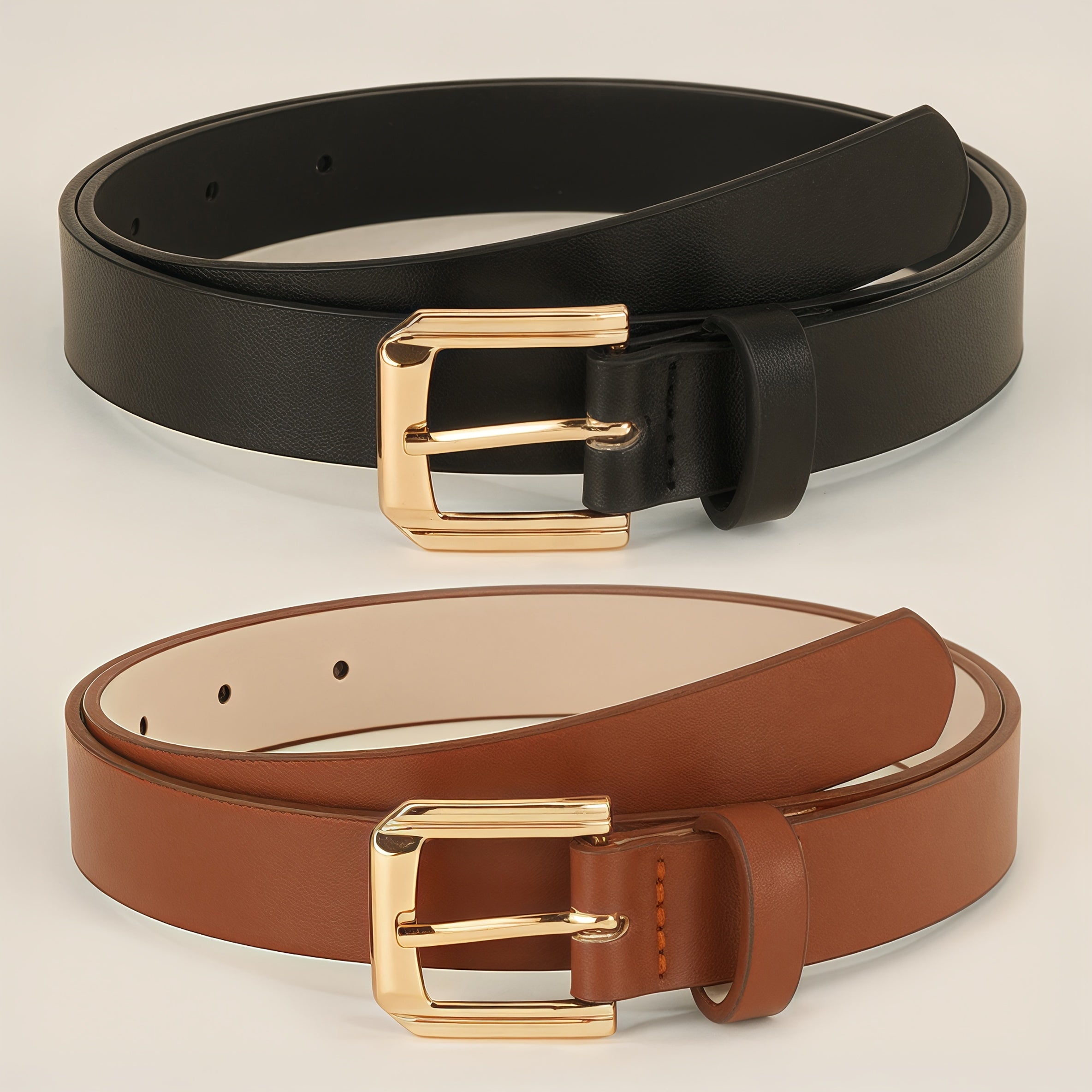 TEMU 2pcs Golden Design Handmade Light Women's Belt Multi-functional Versatile Clothing Suitable For T-shirt-denim Jacket-dress-formal-casual Wea