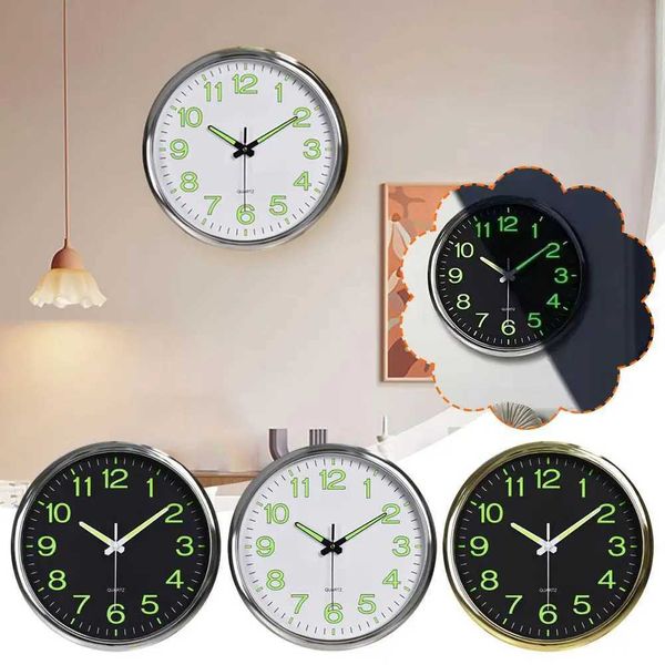 New Arrival 12 Inch Luminous Wall Clock Wood Silent Light In Dark Night Light Clock Non Ticking Wall With Fashion Nordic Night U3S2 B250212