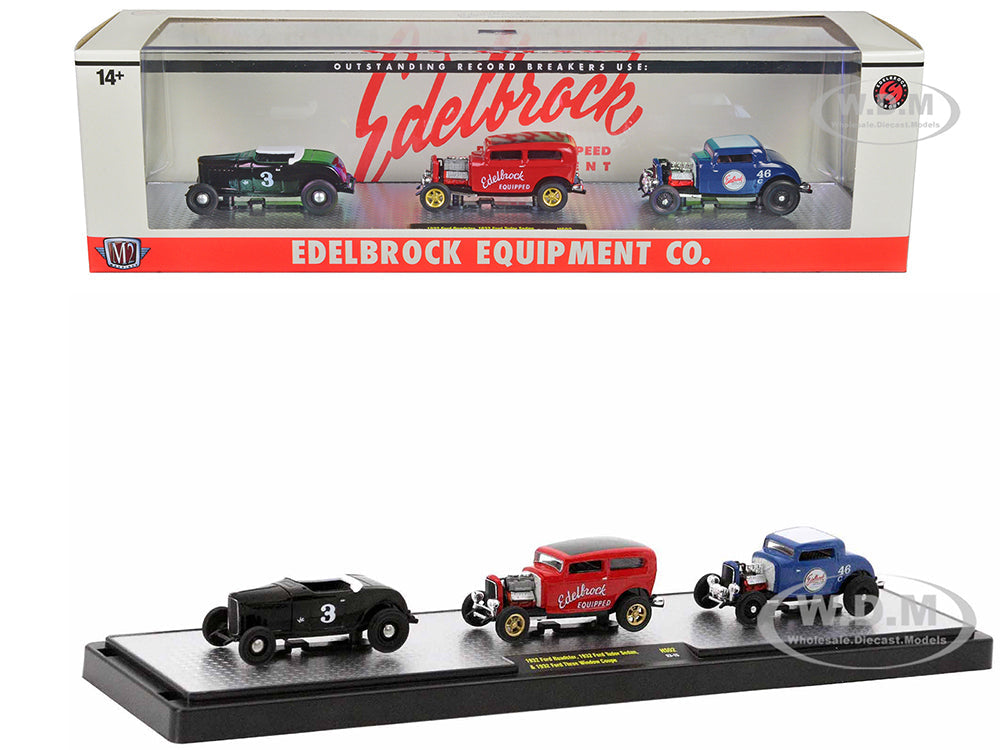 "Edelbrock Equipment Co." Set of 3 Pieces Limited Edition to 2750 pieces Worldwide 164 Diecast Models by M2 Machines