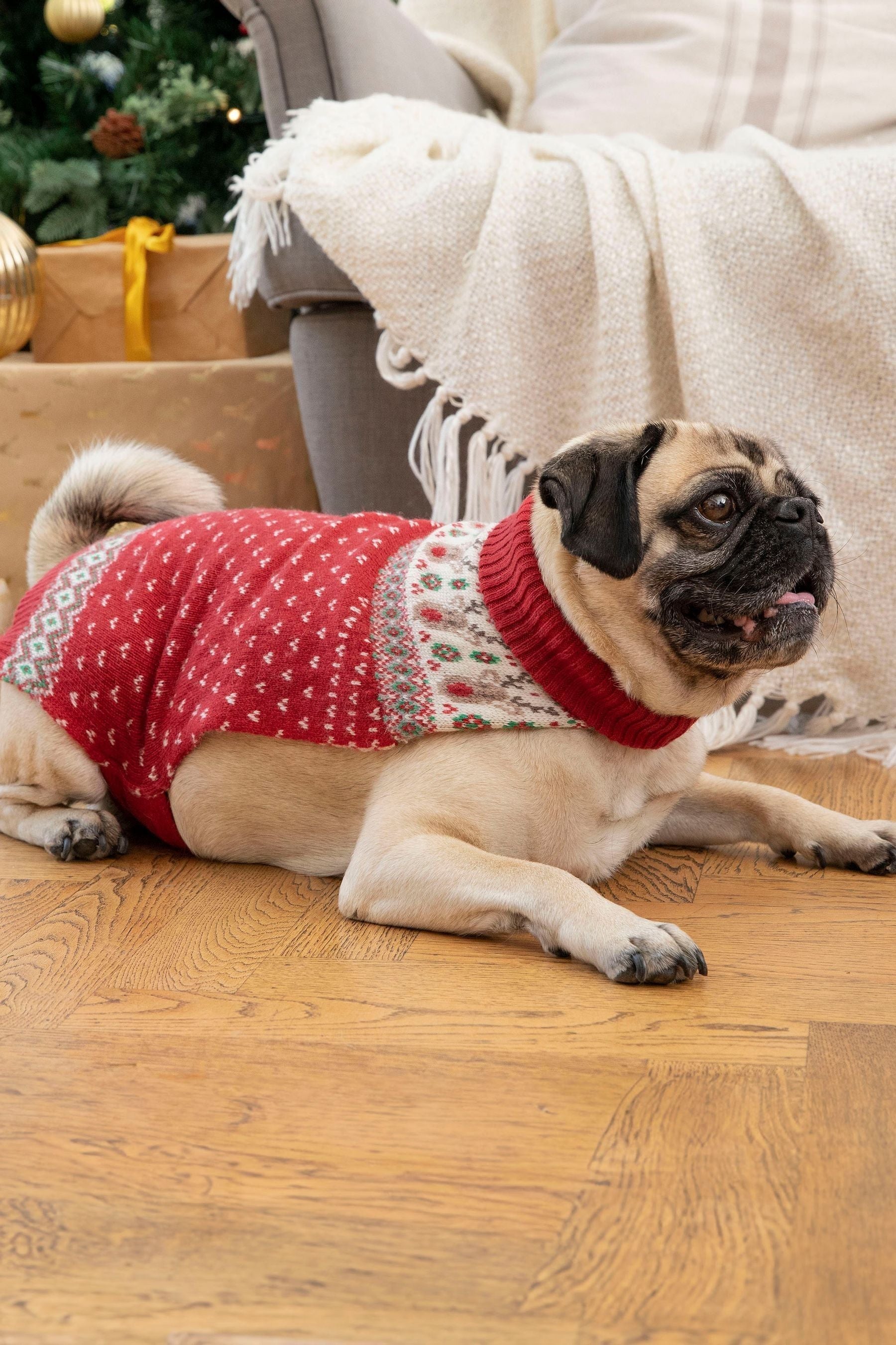 Red Reindeer Fair Isle Pets Jumper S Matron Inn