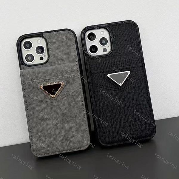 Wallet Phone Designers Cases For iPhone 16 Pro Max 15 Plus 14 13 12 11 Fashion Purse Card Holder Pocket Design Back Cover Triangle Designer