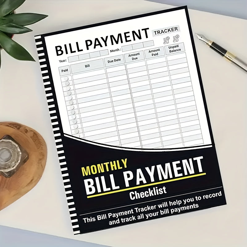 TEMU Monthly Bill Payment Tracking Plan, English Language, Adult Financial Organization Notebook, With Checklists, Payment Records And Management