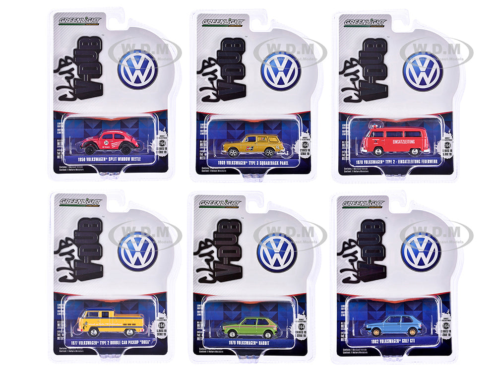"Club Vee-Dub" Series 19 Set of 6 pieces 164 Diecast Model Cars by Greenlight