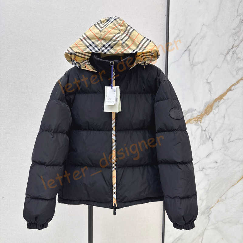 Designer Women&#039;s Down & Parkas coat 25Ss Winter Hooded Winter Coat for women Vintage Plaid Stand Collar Down Jacket Warm Windproof Outerwear si