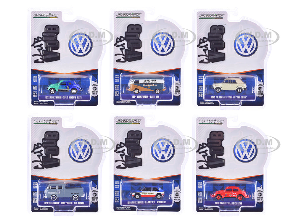 "Club Vee-Dub" Series 20 Set of 6 pieces 164 Diecast Model Cars by Greenlight