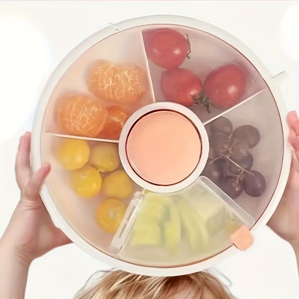 Reusable Rotating Snack Box Perfect for Organizing Candy Seeds and More Portable Storage Container with Lid ph085 C4