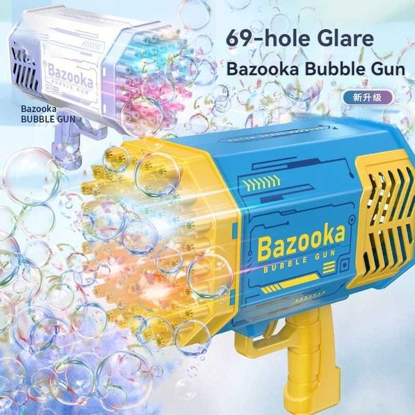 69 hole rocket launcher bubble gun childrens bubble blowing toy automatic electric bubble machine outdoor game props childrens giftsW240902