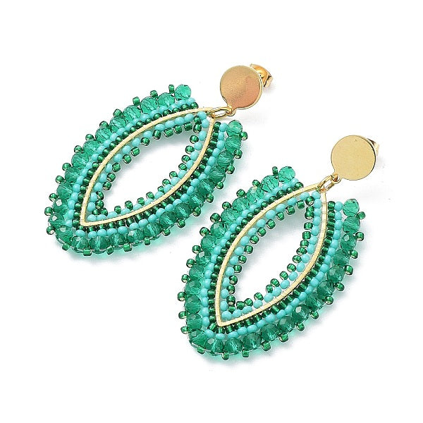 Boucles d'oreilles en acier inoxydable 304 avec placage sous vide PVD