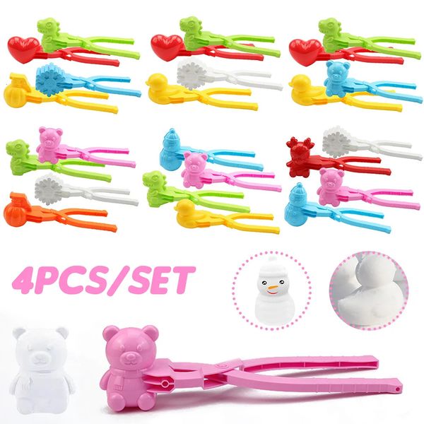 43pcs Cute Bear Duck Snowball Clip Snow Clay Ball Maker Creative Snowballs Mold Shovel for Kids Outdoor Sports Toys 240220