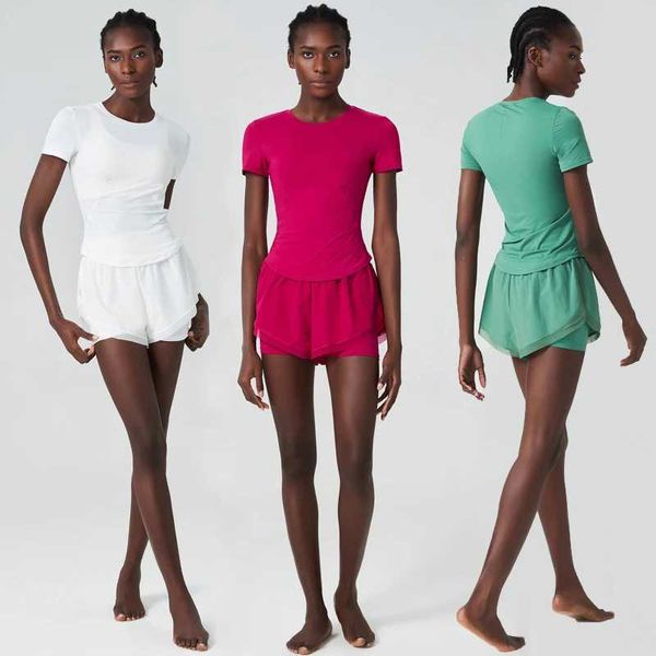 Mulheres duas peças Fitness Yoga Set Summer Cor Solid Corswear Sportswear respirável Rápido e seco de corrida ao ar livre Ginásio ClothXJ250