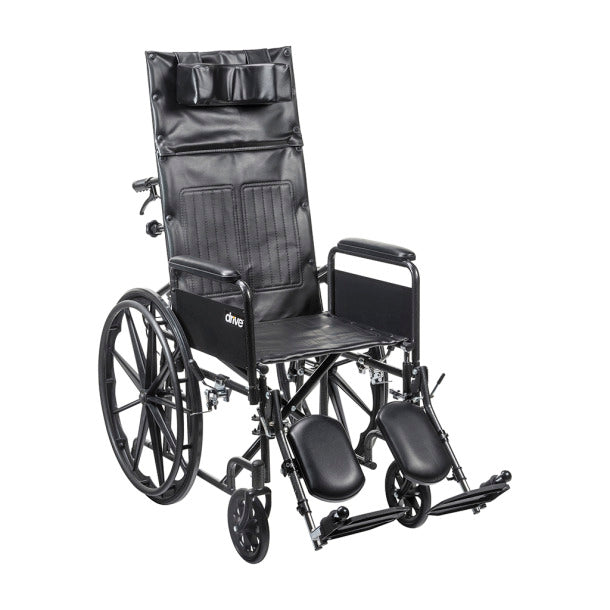 Silver Sport Reclining Wheelchair, 20", Detachable Full Arm