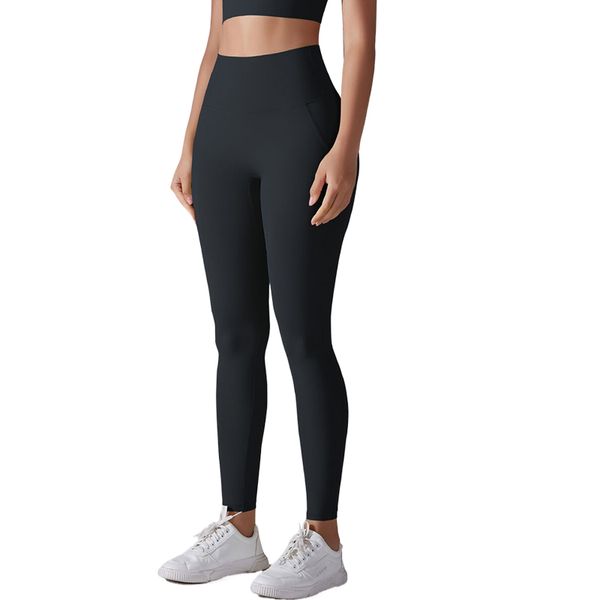 Women yoga Solid Color pants High Waist Gym Wear Leggings Elastic Fiess Lady Outdoor Sports Trousers jump Pilates close skin no a lloz