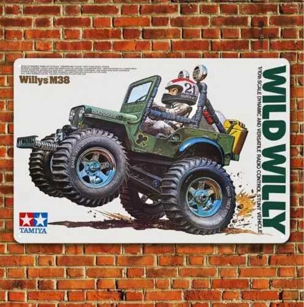 Metal poster retro Rc car wall decoration tin logo Plaque Tamiya Wild Willy Boxart Z250118